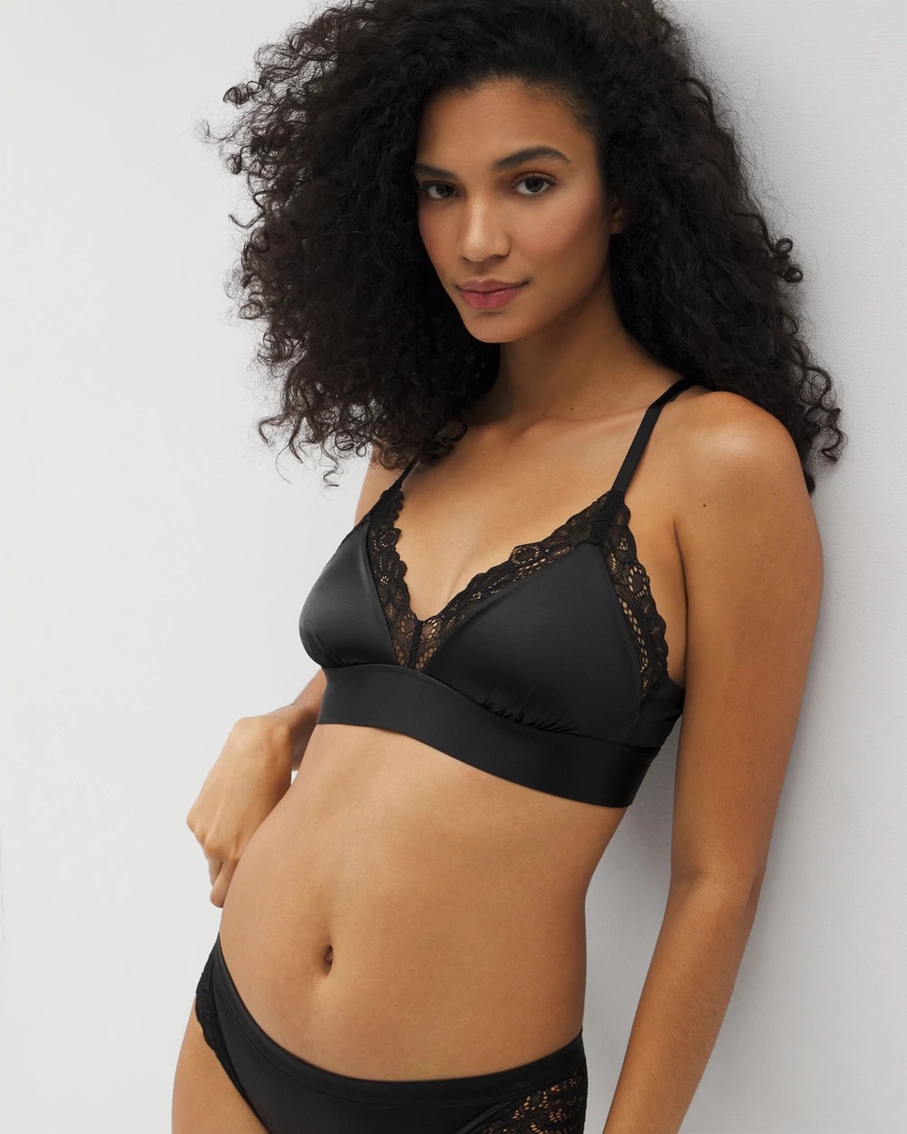 Salua Cotton Bralette with Lace Edge